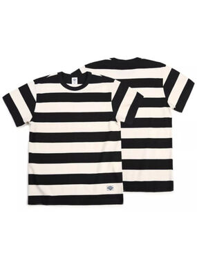 NON STOCK 2 Inch Border Tee Shirts Heavyweight Men's Prison Stripes T-Shirt L